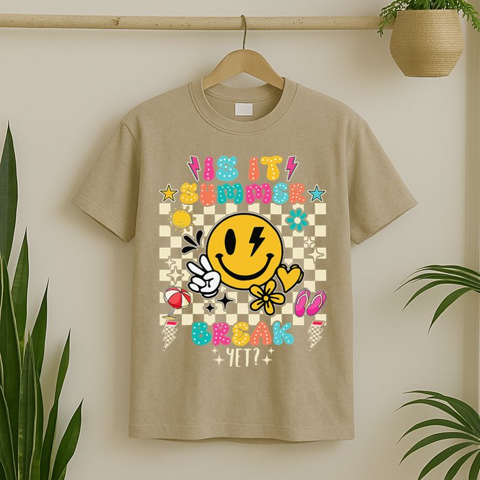 Is It Summer Break Yet Teacher Groovy T-Shirt