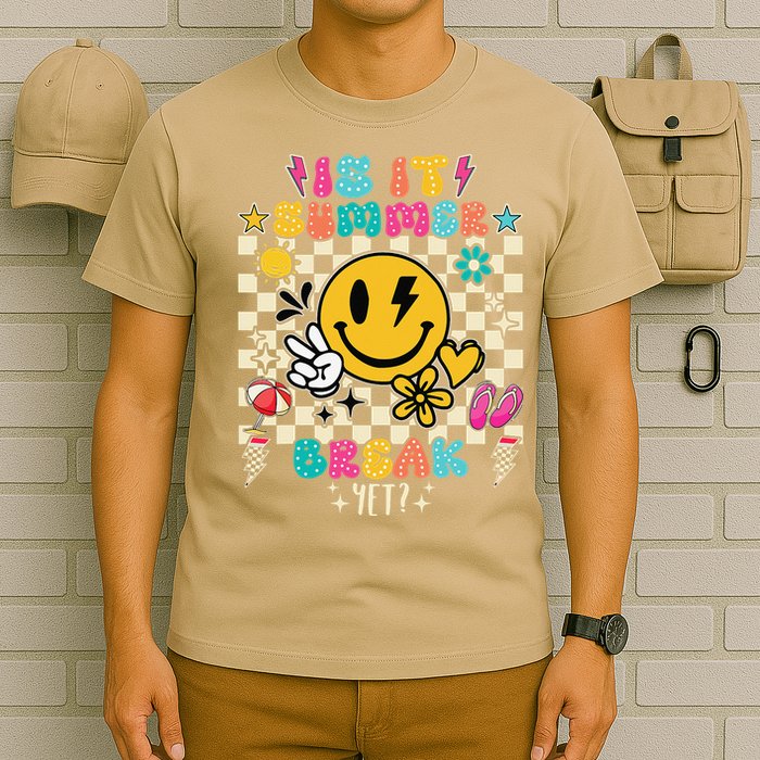 Is It Summer Break Yet Teacher Groovy T-Shirt