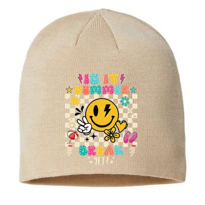 Is It Summer Break Yet Teacher Groovy Sustainable Beanie