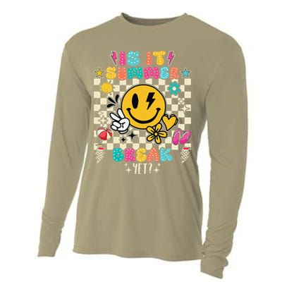 Is It Summer Break Yet Teacher Groovy Cooling Performance Long Sleeve Crew