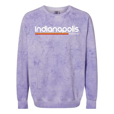 Indianapolis Indiana Souvenir Vintage Indiana Indianapolis Gift Colorblast Crewneck Sweatshirt