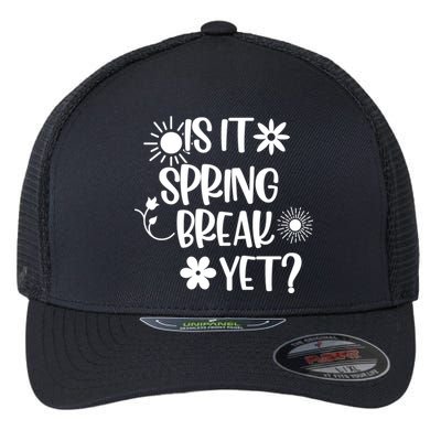 Is It Spring Break Yet Floral Pattern Teacher Gift Flexfit Unipanel Trucker Cap