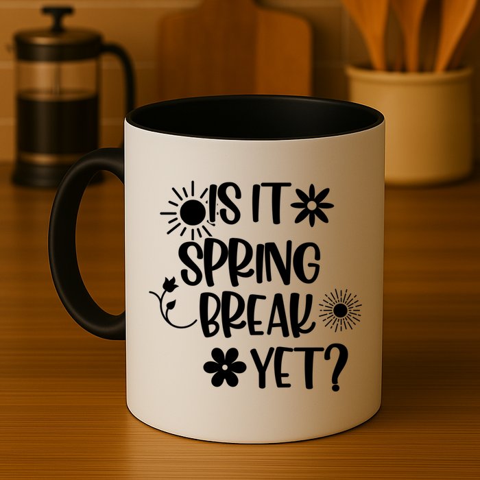 Is It Spring Break Yet Floral Pattern Teacher Gift Mug
