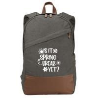 Is It Spring Break Yet Floral Pattern Teacher Gift Cotton Canvas Backpack
