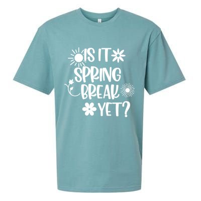 Is It Spring Break Yet Floral Pattern Teacher Gift Sueded Cloud Jersey T-Shirt
