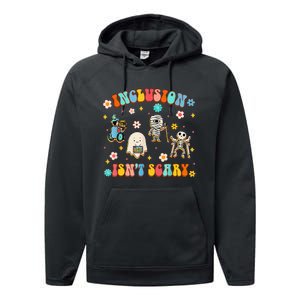 Inclusion IsnT Scary Slp Halloween Sped Teacher Gift Performance Fleece Hoodie