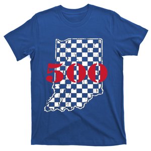 Indianapolis Indiana State 500 Race Car Distressed Flag Gift T-Shirt