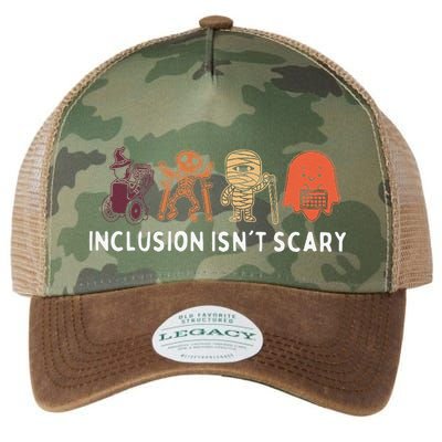 Inclusion IsnT Scary Cute Boo Lovely Ghost Halloween Legacy Tie Dye Trucker Hat