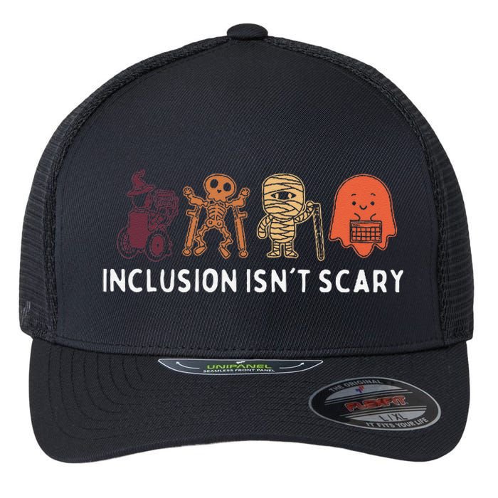 Inclusion IsnT Scary Cute Boo Lovely Ghost Halloween Flexfit Unipanel Trucker Cap