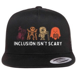 Inclusion IsnT Scary Cute Boo Lovely Ghost Halloween Flat Bill Trucker Hat