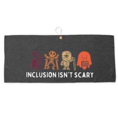 Inclusion IsnT Scary Cute Boo Lovely Ghost Halloween Large Microfiber Waffle Golf Towel