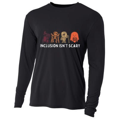 Inclusion IsnT Scary Cute Boo Lovely Ghost Halloween Cooling Performance Long Sleeve Crew