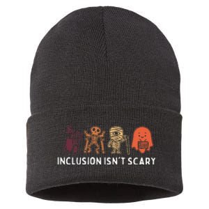 Inclusion IsnT Scary Cute Boo Lovely Ghost Halloween Sustainable Knit Beanie