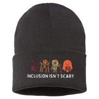 Inclusion IsnT Scary Cute Boo Lovely Ghost Halloween Sustainable Knit Beanie