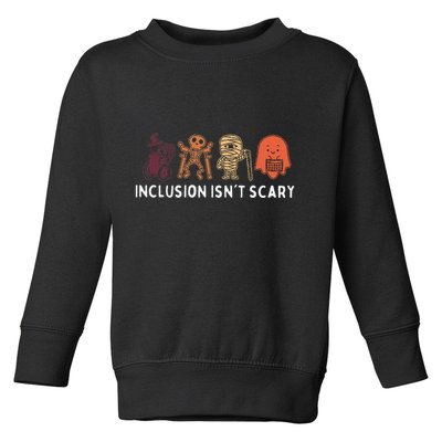 Inclusion IsnT Scary Cute Boo Lovely Ghost Halloween Toddler Sweatshirt