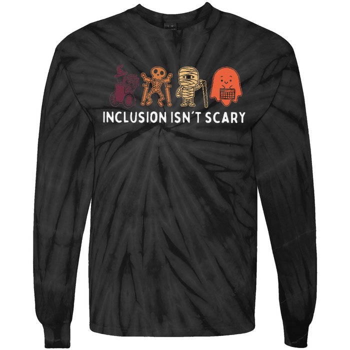 Inclusion IsnT Scary Cute Boo Lovely Ghost Halloween Tie-Dye Long Sleeve Shirt