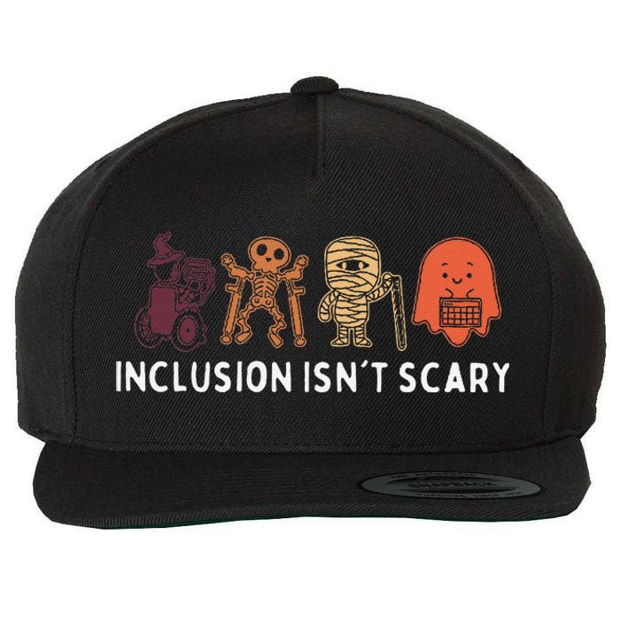 Inclusion IsnT Scary Cute Boo Lovely Ghost Halloween Wool Snapback Cap