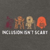 Inclusion IsnT Scary Cute Boo Lovely Ghost Halloween Cotton Canvas Backpack