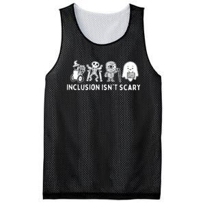 Inclusion IsnT Scary Teacher Skeleton Ghost Cute Halloween Mesh Reversible Basketball Jersey Tank