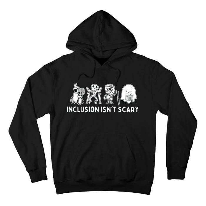 Inclusion IsnT Scary Teacher Skeleton Ghost Cute Halloween Tall Hoodie