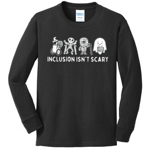 Inclusion IsnT Scary Teacher Skeleton Ghost Cute Halloween Kids Long Sleeve Shirt