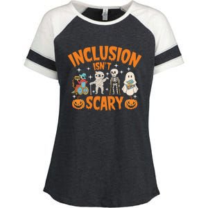 Inclusion IsnT Scary Halloween Awareness Funny Halloween Characters Costume Enza Ladies Jersey Colorblock Tee