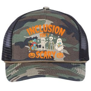 Inclusion IsnT Scary Halloween Awareness Funny Halloween Characters Costume Retro Rope Trucker Hat Cap