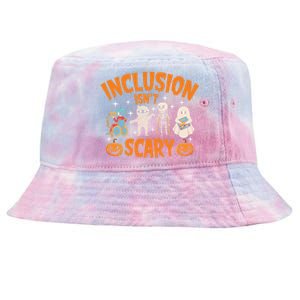 Inclusion IsnT Scary Halloween Awareness Funny Halloween Characters Costume Tie-Dyed Bucket Hat