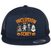 Inclusion IsnT Scary Halloween Awareness Funny Halloween Characters Costume Flat Bill Trucker Hat