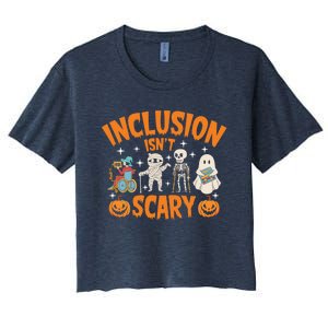 Inclusion IsnT Scary Halloween Awareness Funny Halloween Characters Costume Women's Crop Top Tee