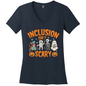 Inclusion IsnT Scary Halloween Awareness Funny Halloween Characters Costume Women's V-Neck T-Shirt