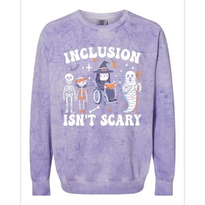 Inclusion IsnT Scary Slp Halloween Sped Teacher Ghost Mummy Colorblast Crewneck Sweatshirt