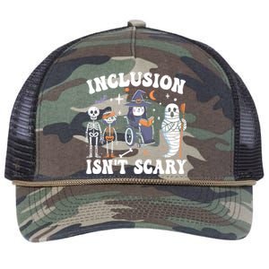 Inclusion IsnT Scary Slp Halloween Sped Teacher Ghost Mummy Retro Rope Trucker Hat Cap