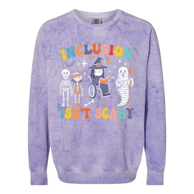 Inclusion IsnT Scary Slp Halloween Sped Teacher Ghost Mummy Colorblast Crewneck Sweatshirt