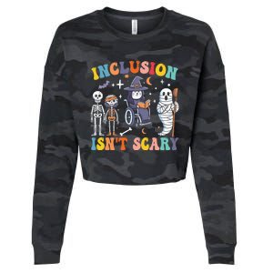 Inclusion IsnT Scary Slp Halloween Sped Teacher Ghost Mummy Cropped Pullover Crew