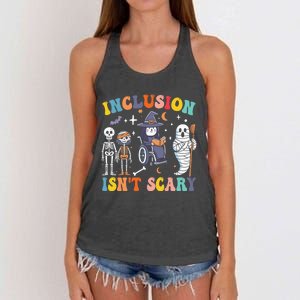 Inclusion IsnT Scary Slp Halloween Sped Teacher Ghost Mummy Women's Knotted Racerback Tank