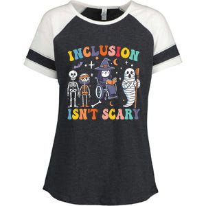 Inclusion IsnT Scary Slp Halloween Sped Teacher Ghost Mummy Enza Ladies Jersey Colorblock Tee