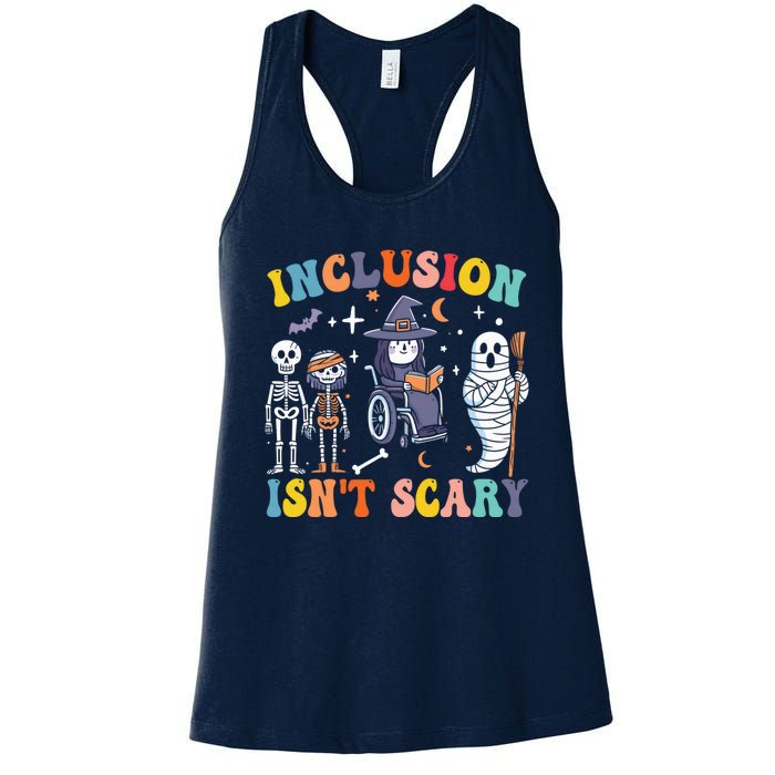 Inclusion IsnT Scary Slp Halloween Sped Teacher Ghost Mummy Women's Racerback Tank