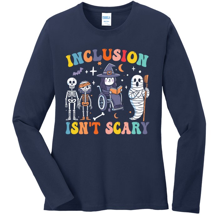 Inclusion IsnT Scary Slp Halloween Sped Teacher Ghost Mummy Ladies Long Sleeve Shirt