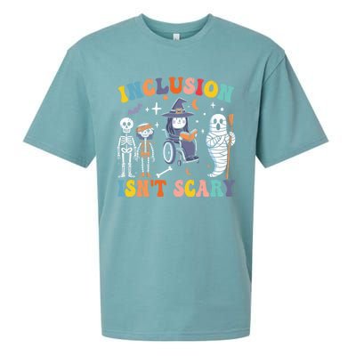 Inclusion IsnT Scary Slp Halloween Sped Teacher Ghost Mummy Sueded Cloud Jersey T-Shirt