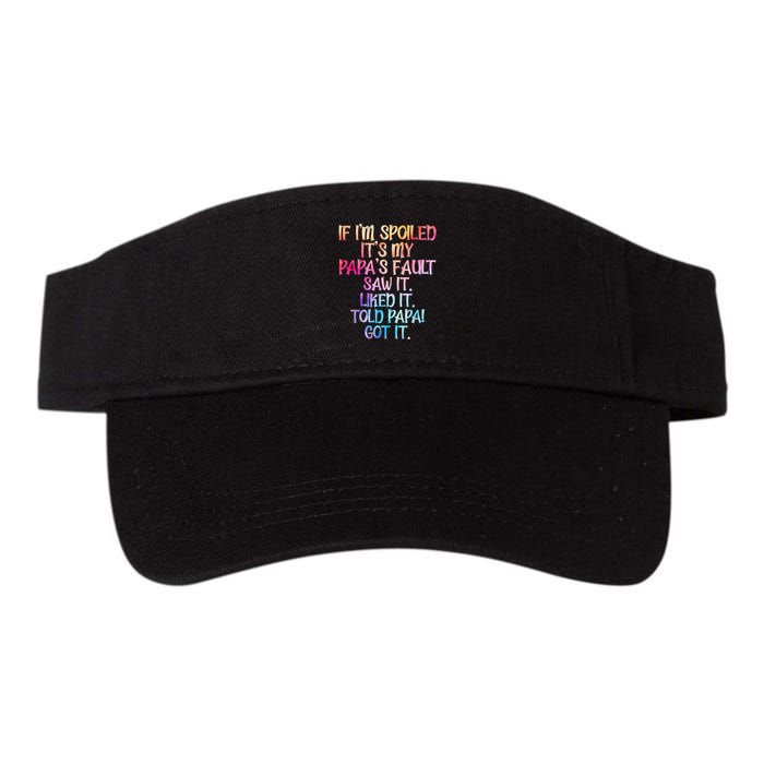 If Im Spoiled Its My Papas Fault Funny Spoiling Visor
