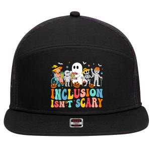 Inclusion IsnT Scary Slp Halloween Sped Teacher Ghost Mummy 7 Panel Mesh Trucker Snapback Hat