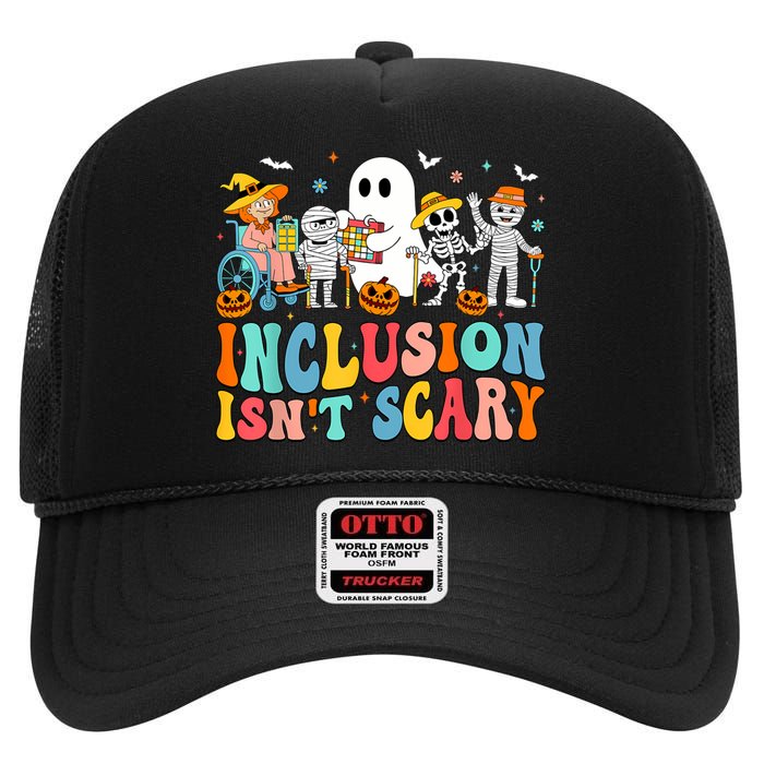 Inclusion IsnT Scary Slp Halloween Sped Teacher Ghost Mummy High Crown Mesh Back Trucker Hat