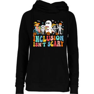 Inclusion IsnT Scary Slp Halloween Sped Teacher Ghost Mummy Womens Funnel Neck Pullover Hood