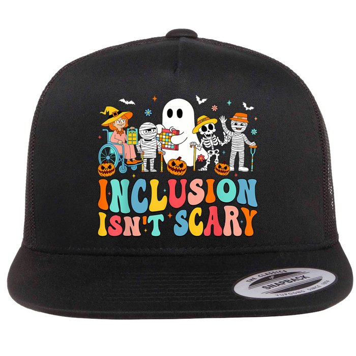 Inclusion IsnT Scary Slp Halloween Sped Teacher Ghost Mummy Flat Bill Trucker Hat