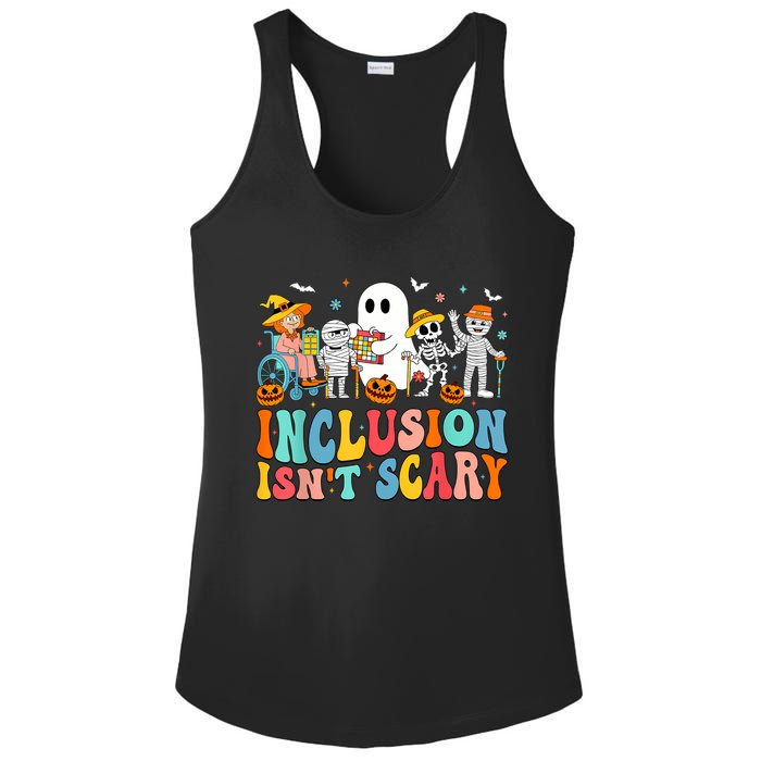 Inclusion IsnT Scary Slp Halloween Sped Teacher Ghost Mummy Ladies PosiCharge Competitor Racerback Tank