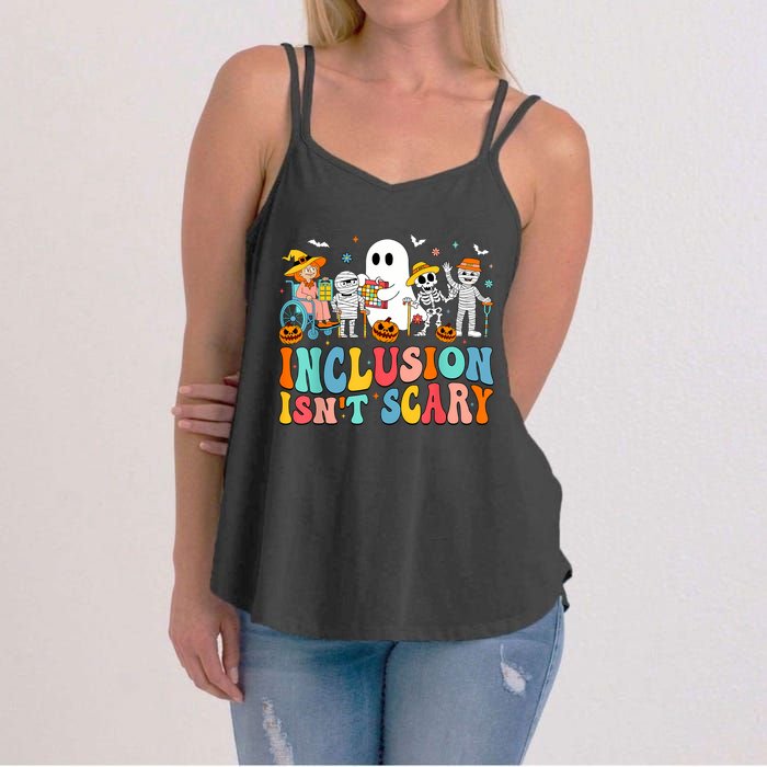 Inclusion IsnT Scary Slp Halloween Sped Teacher Ghost Mummy Women's Strappy Tank