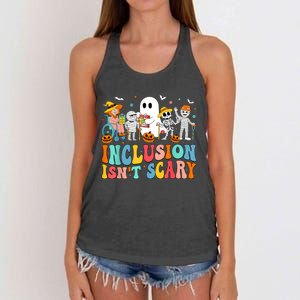 Inclusion IsnT Scary Slp Halloween Sped Teacher Ghost Mummy Women's Knotted Racerback Tank