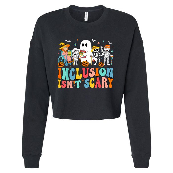 Inclusion IsnT Scary Slp Halloween Sped Teacher Ghost Mummy Cropped Pullover Crew