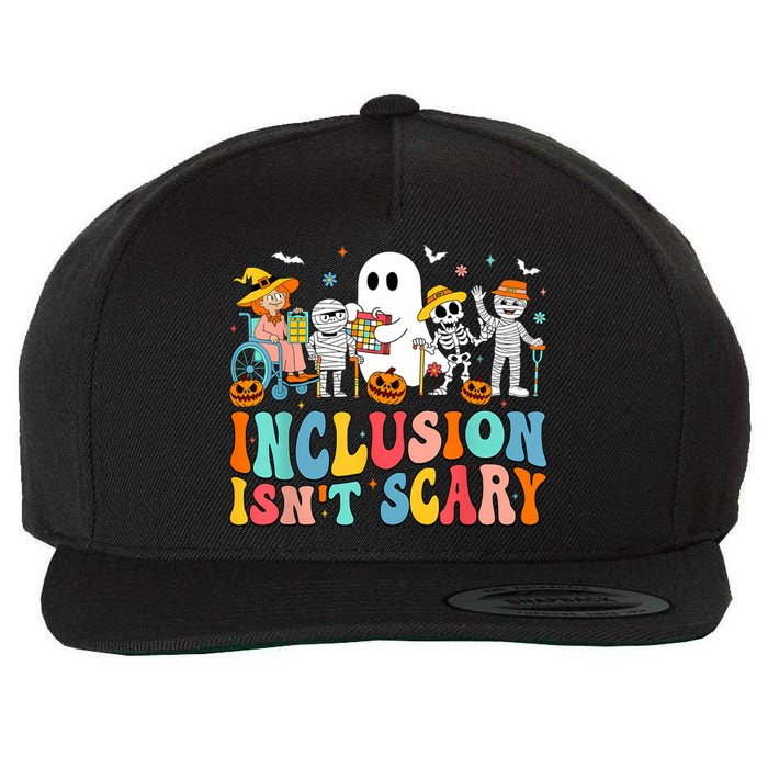 Inclusion IsnT Scary Slp Halloween Sped Teacher Ghost Mummy Wool Snapback Cap